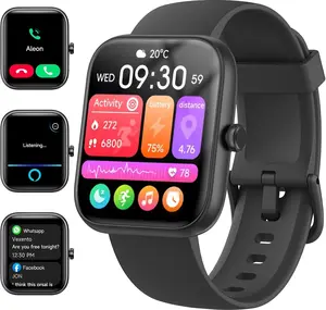 Smart Watch for Men Women with Call Answer/Dial, 1.8'' HD Screen Activity Tracker with Built-in Alexa, 100 Sport Modes Heart Rate/Sleep Monitor,IP68 Waterproof Smartwatch for Android iOS Wristwatch Charging Touchscreen Workout Smartphone Smartphone