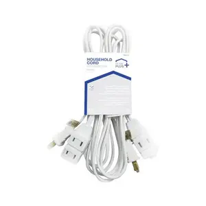212 MAIN 6 ft. White Household Extension Cord, 16/2 Gauge Flat Wire, PVC Insulation, Indoor/Outdoor Use, Accessories for Sports & Outdoor Cycling Leisure Equipment