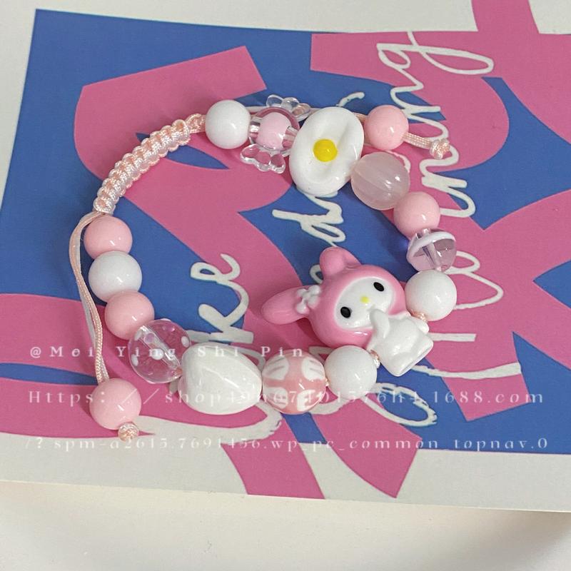 Sanrio My Melody Braided Bracelet - Iconic Character in Stylish Braided Design for Whimsical Accessory Lovers