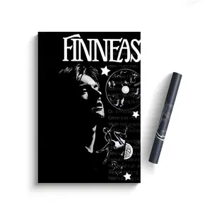 F-Finneas Singer Poster Self-Adhesive Waterproof Art Sticker, Aesthetic Minimalist Wall Poster for Coffee Shop, Bar & Home Room Decor