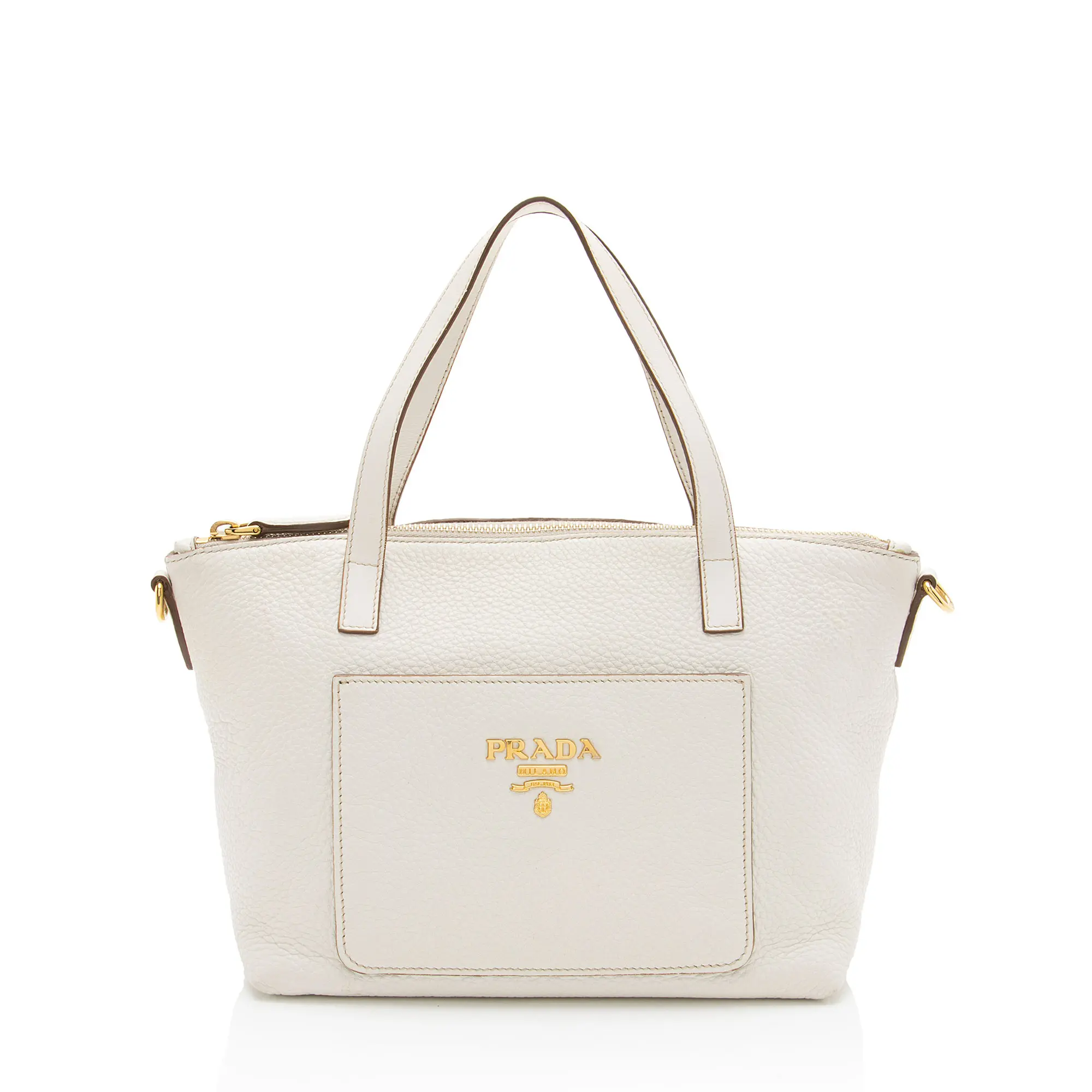 Pre-owned PRADA Leather Tote Bags Vitello Diano Pocket Mini Tote
