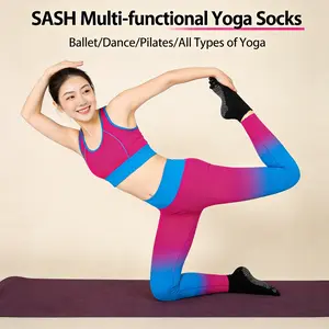 Five-Toe Yoga Socks for Women – Non-Slip Professional Pilates Toe Separators for Indoor Spring Training & Fitness