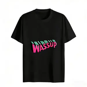 Retro Style Women's T-Shirt Wassup Text Design Summer Casual Wear Gift For Friends