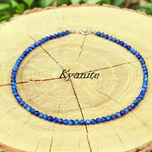 Kyanite Choker Necklaces for Women - 2mm Natural Gemstone Beads Necklace - Handmade Gemstone Necklace - Perfect Gift for Her