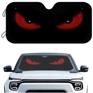 Foldable Evil Eyes Print Car Windshield Sun Shade, Triple‑Layer Heat Insulation UV Blocking Sun Visor for Auto Interior Protection