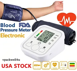 Automatic Upper Arm BP Monitor, One-Button Operation, Adjustable Large Cuff, Accurate Pulse & BP Reading, Irregular Heartbeat Detection, Compact Design for Home & Travel Use