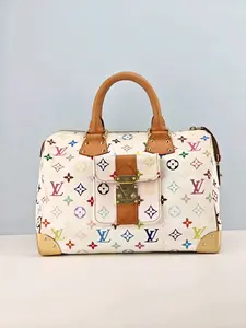 Pre-owned Monogram Multicolore coated canvas Clutches & Wristlets Louis Vuitton Monogram Multicolor Speedy 30 White