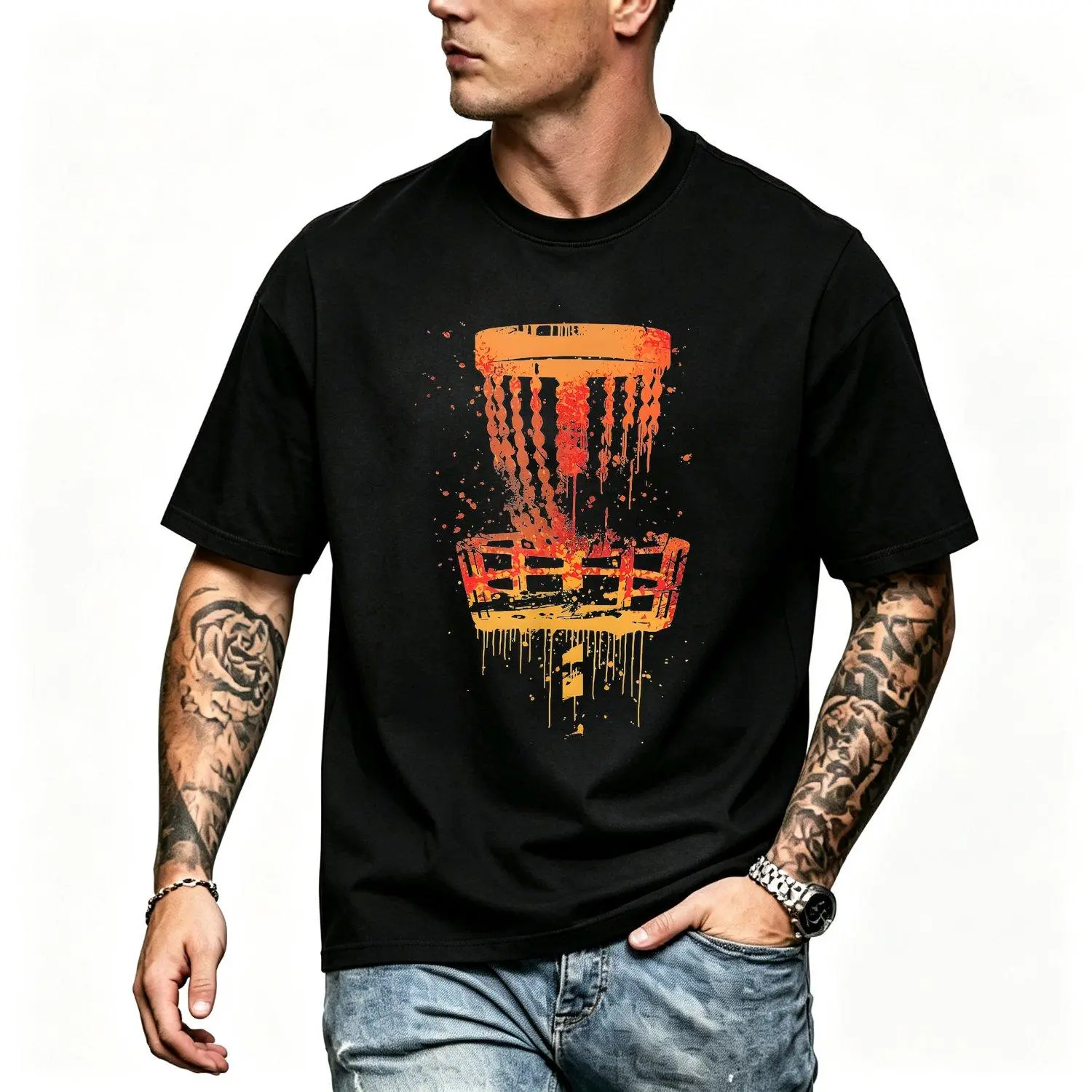 Men's Short-sleeve T-shirts Disc Golf Frolf 220g Disc Golf Frolf Disc Golf Sport Casual Comfortable Classic Fit Tee