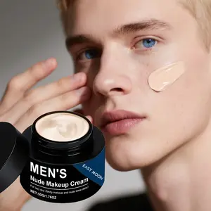 50g-Men's Plain Cream, Natural Nude Light Moisturizing Texture Concealer Waterproof, Sweatproof, Long-lasting5 Refreshing and Non-Sticky - Contains Calendula, suitable for daily commuting, travel and other needs