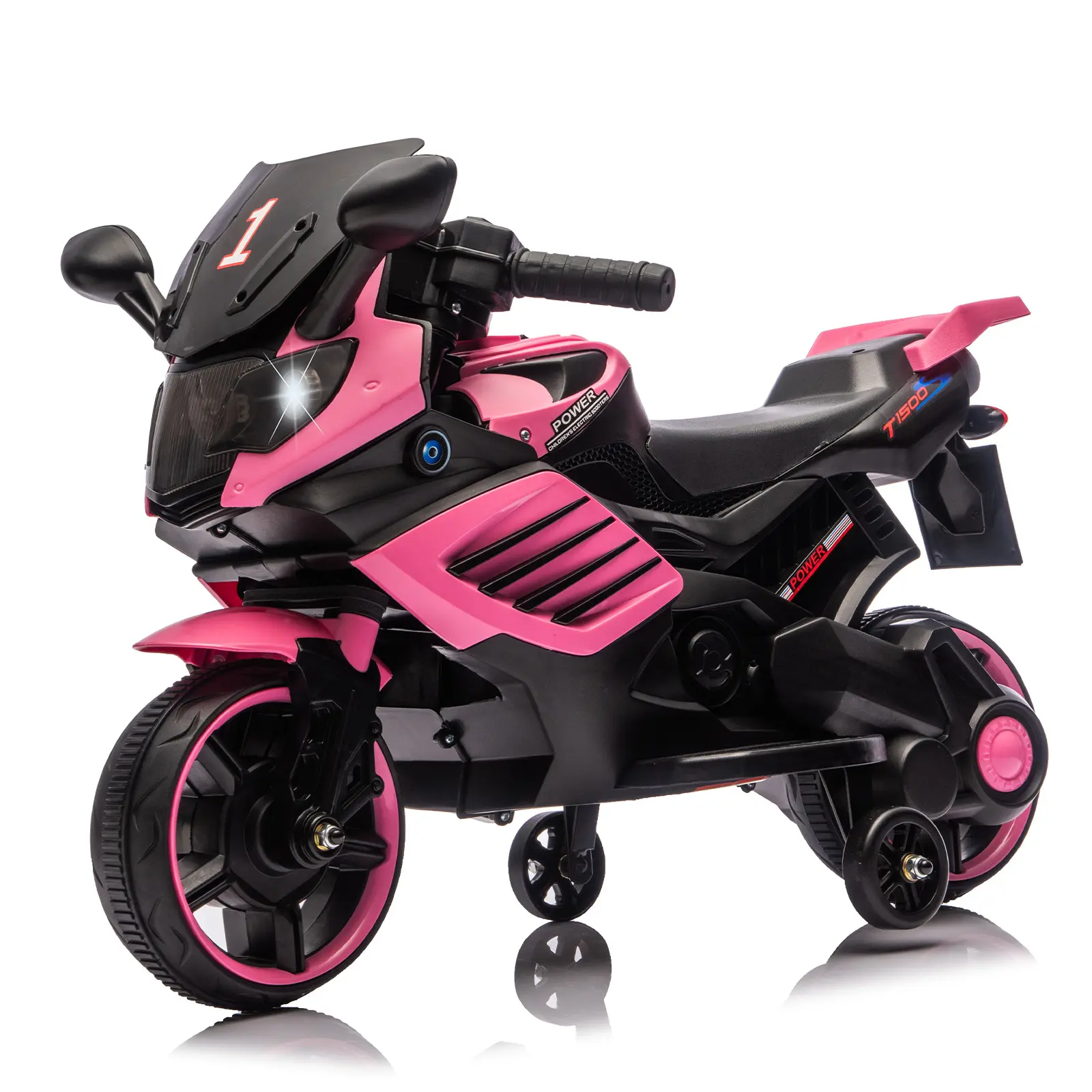 6V Kids Ride-On Motorcycle, 3-Wheel Stable Structure with Training Wheels, Built-in Headlight, Horn & Music Function, Realistic Motorbike Toy for Boys Girls 3-6, Outdoor Riding Toy.