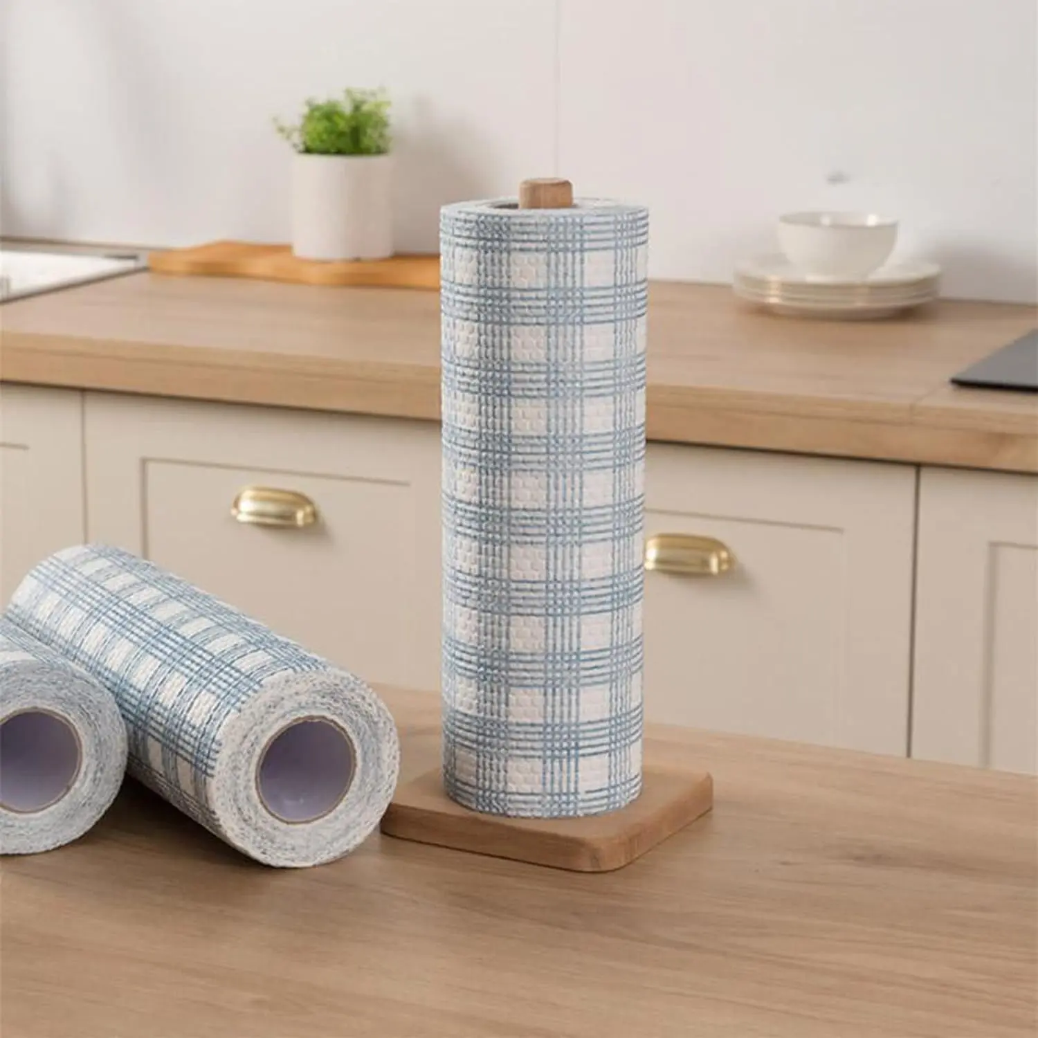 Disposable Non-Woven Kitchen Wipes Roll - Streak-Grid, Super Absorbent, Wear-Resistant, Soft, Grid-Dispensable Cleaning Cloths (40 Sheets, 12x12 in) - Home Care Supplies for Greasy Counters, Surface Cleaning