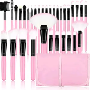 Professional Makeup Brush Set with Synthetic Bristles for Foundation, Powder, Eyeshadow, Concealers, Blush, and Face Makeup - 32Pcs
