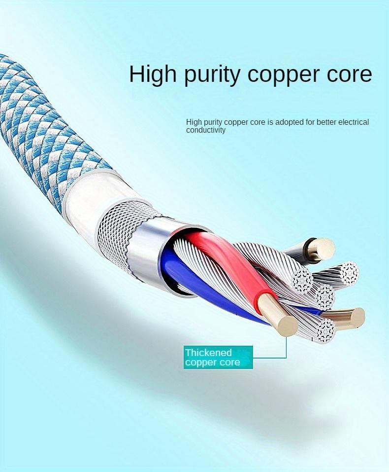 Quick Charging Type-C Data Cable with Dual Elbow Rotation for iPhone, Android, Samsung, Huawei, and More