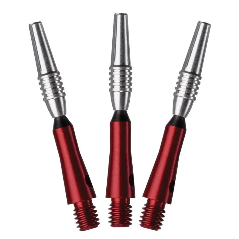 Short Aluminum Dart Shafts with Rotating Spinster Tops, Lightweight with Metallic Anodized Finish, Red, 3 Pack, Minimize Errant Movement, Optimize Flight Path, Comfortable To Use, Shortest, Unisex, Adults