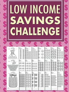 Low Income Savings Challenge Book for Women: Easy-Saving Paperback, Money Tracker, Finance Checklist Organizer, Savings Planner Notebook