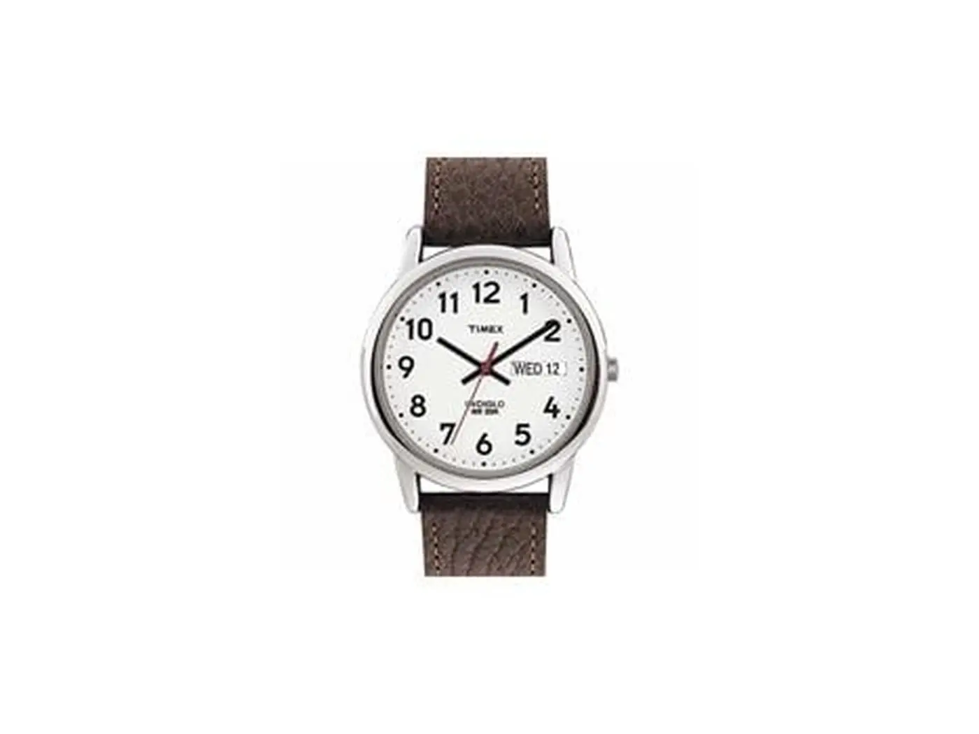 Timex T20041 Classic Male Watch for Casual Wear, Easy Reader with Indiglo Night Light, Day Date Function, Brown Leather Strap, Luminous, Calendar, Quartz