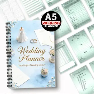 1pc Wedding Planner-themed Notebook, Perfect Journey Style - Plan The Complete Wedding Journey From Start To Finish. A Practical Full-process Guide, A Thoughtful Gift for Newlyweds. Suitable for Soon-to-be-wed Couples To Use. 5.5x8.3 Inch Notebook