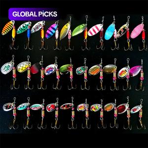 artificial fishing lure with hook, 30pcs/set rotating fish shaped fishing lure, topwater fishing lure, outdoor fishing accessories, fishing lures kit