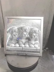 Framed Puppies Engraving