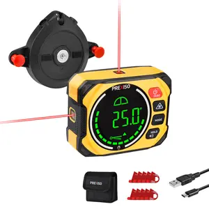 #SpringGlowUp PREXISO 3-in-1 Digital Angle Gauge Magnetic with Laser Level, Rechargeable Digital Level with Wall Mount Base, 0-90° & 0-180° Range, Angle Finder with Cross Line for Woodwork, Saw, Hanging Frames
