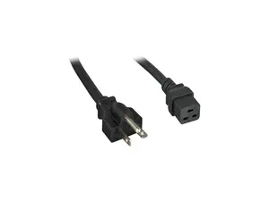 Nippon Labs 12 AWG AC Power Cord NEMA 6-20P to C19, SJT, 20A/250V, NEMA 6-20P to IEC-60320-C19, Black 3 ft. Power Cable