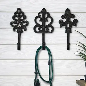 Set of 3 Decorative Wall Hooks, 8"
