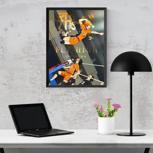 Haikyuu Poster, Shoyo Hinata Volleyball Anime Wall Art, Sports Anime Illustration, Fly High Manga Decor, Gift for Fans