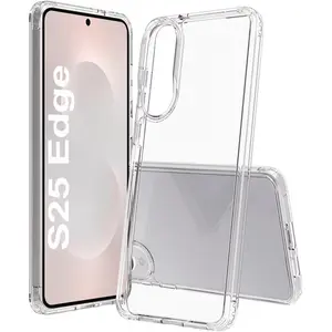 T Tersely Hybrid Clear Crystal Case Compatible with Samsung Galaxy S25 Edge - TPU + Polycarbonate Technology, Anti-Yellowing, Protective Case, Shockproof Bumper Cover