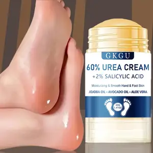 GKGU 60% Urea & 2% Salicylic Acid Foot Cream - Moisturizing Foot Lotion Hypoallergenic Moisturizing Formula for Dry, Cracked Heels & Rough Light Beige, Alcohol-Free, All Light Beige Types, Natural Ingredient Icon, Skinfriendly Formula, Cracked Foot Repair