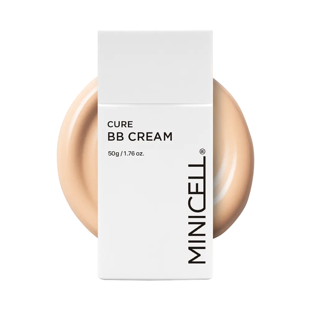 Minicell CURE BB Cream - K-beauty Skincare, Regenerating Cover Cream for Calming Redness & Smoothing Uneven Texture - Gentle for Sensitive Skin - 50g/1.76 oz