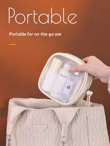 3 Sizes Matte Semi-Transparent PU Makeup Bag, Portable Waterproof Storage, Multi-Size Travel Cosmetic Case, Women's Daily Skincare & Makeup Organizer