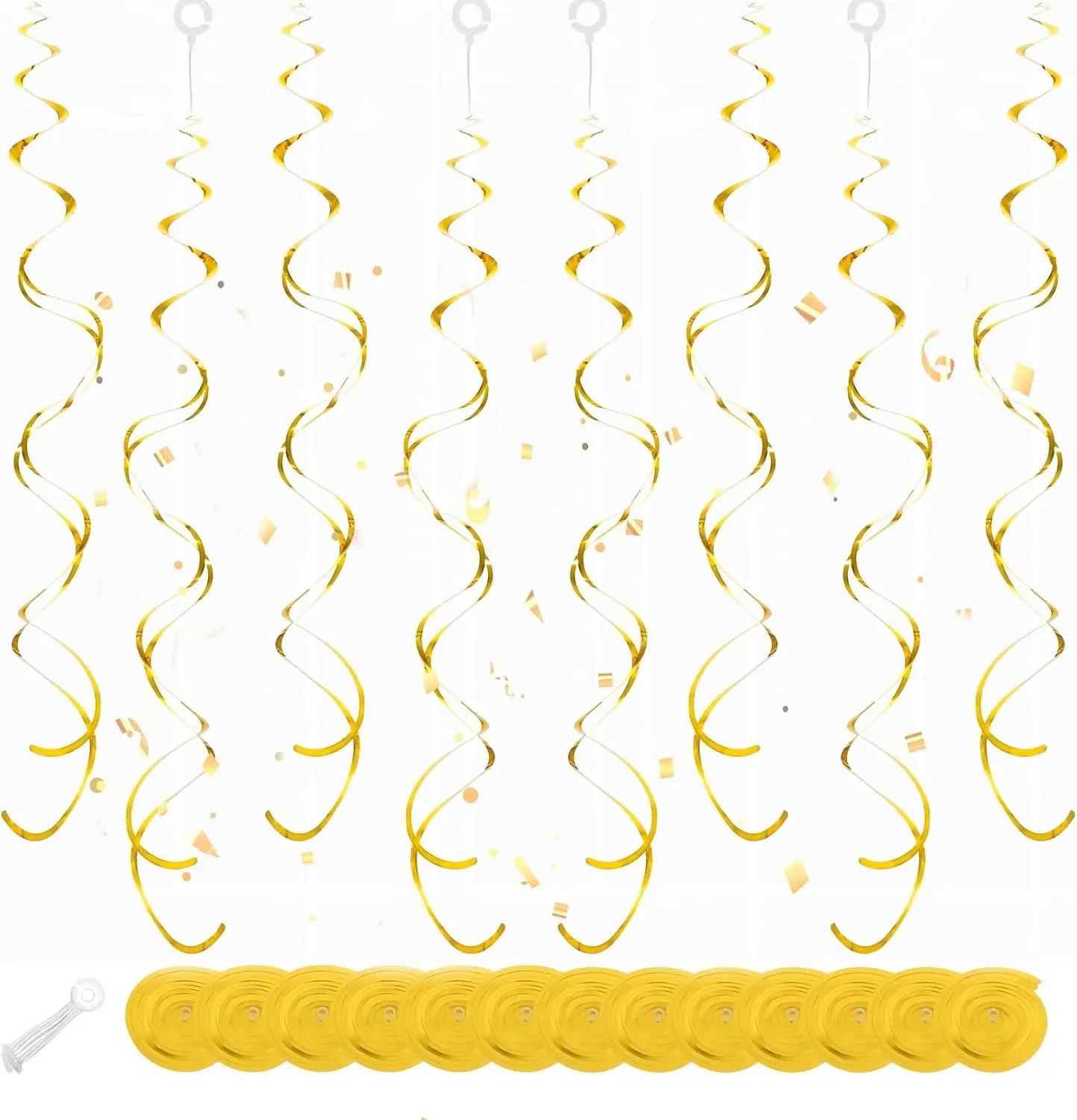 Hanging Swirl Decorations 30 count, Party Swirl Decorations - Tails Ceiling Swirl Foil Decorations,  Party Decor for Wedding/ Shower/Birthday/Christmas/ Year Decoration