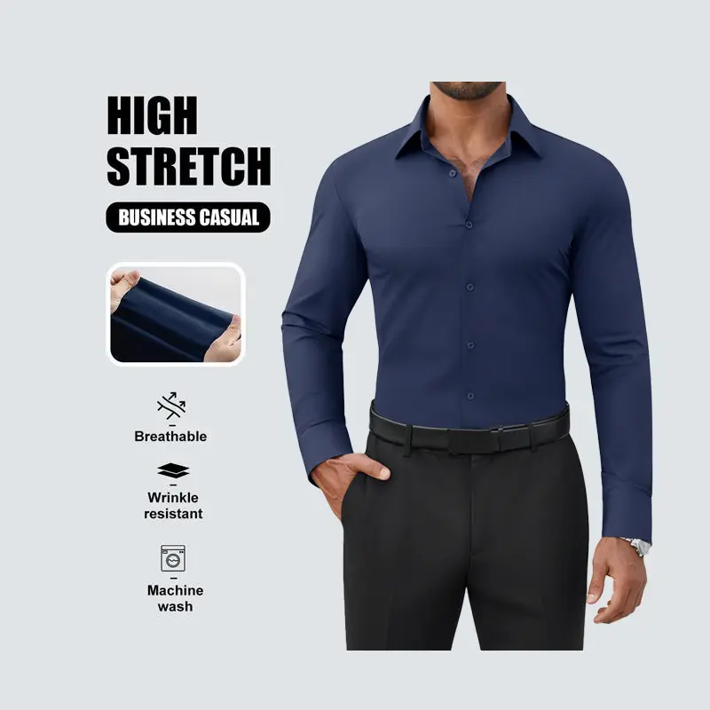 Alimens&Gentle Dress Shirts 16-Way Stretch Slim Fit Long Sleeve Button Down Shirts  Wrinkle Free Traveler Shirts - TikTok Shop