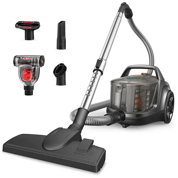 Aspiron 1200W Canister Vacuum, Lightweight, Powerful Cleaning with Auto Cord Rewind, HEPA Filter, and Pet-Friendly Design - Ideal for Hard Floors, Pet