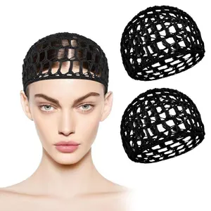 Hair Nets For Sleeping, Crochet Mesh Wrap Caps For Silk Press, Curly Hair And Wig Protection, Soft Reusable Bonnets For Women, Lift Strap Weaving Sew For Women's Ballet, Black