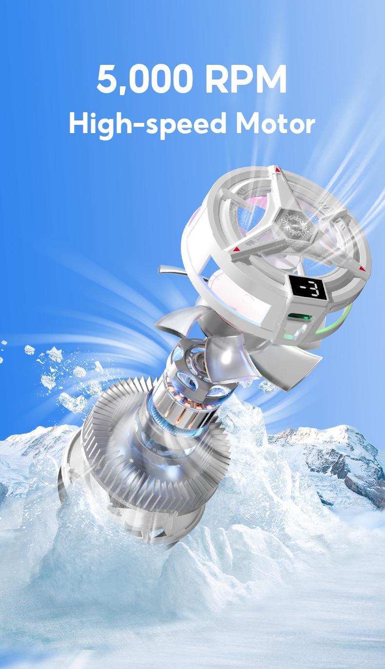 Yodevoe is a portable phone cooler featuring 15W fast cooling and AI intelligent cooling, capable of rapidly reducing phone temperature within 15 seconds. It also offers 100 adjustable cooling modes and three-color ambient lighting effects.