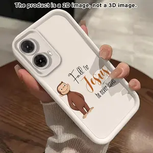 Monkey and Jesus2D Pattern Phone Case suitable for Motorola Moto G54 G86 G85 G84 Edge70 60 Fusion Stylus Moto Series(G04-G75 E13-E32 Edge40Neo Pro-50 Fusion)4G 5G Full Camera Protection Slim Cover Smartphone Casing