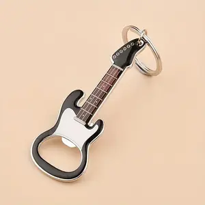 [Guitar Keychain Gift] 1pc Compact Metal Replica Guitar-Shaped Alloy Keychain - Women's Stylish Keyring, Double-Sided Baked Paint for Durability, Perfect Casual Gift for Music Lovers, Compact Keychain Keychains, Keychain Shaped Keychains