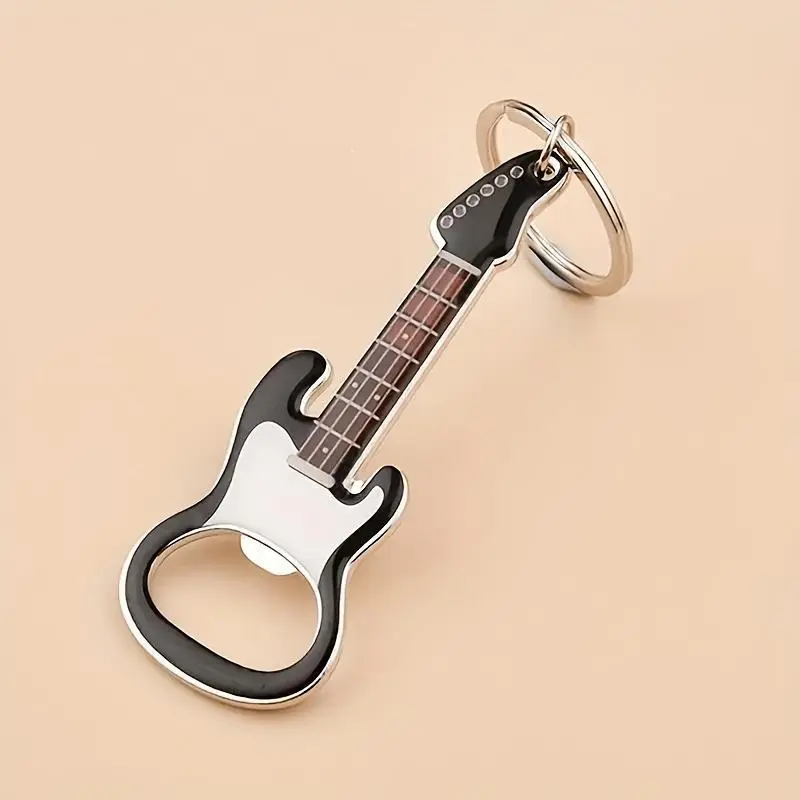 [Guitar Keychain Gift] 1pc Compact Metal Replica Guitar-Shaped Alloy Keychain - Women's Stylish Keyring, Double-Sided Baked Paint for Durability, Perfect Casual Gift for Music Lovers, Compact Keychain Keychains, Keychain Shaped Keychains