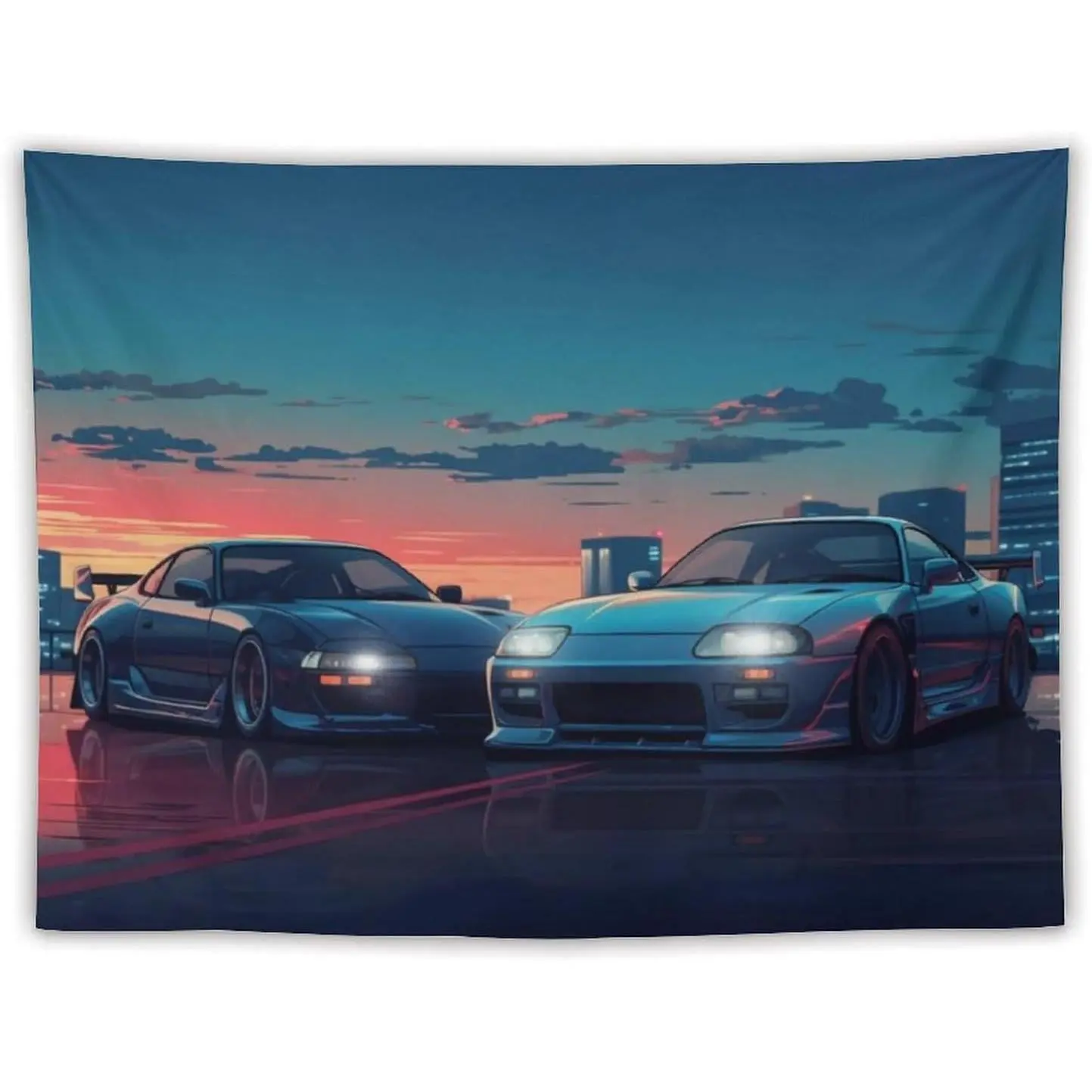 Large Wall Tapestry Anime Japanese Jdm Sport Car S13 Mk4 Tapestry Wall Decor for Bedroom Aesthetic Wall Art Living Room Decor for Men And Woman