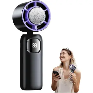 Portable Handheld Turbo Fan, 100-Speed Adjustable Wind, USB Rechargeable Personal Cooling Fan, Ideal Party Gift for Travel & Outdoor Activities