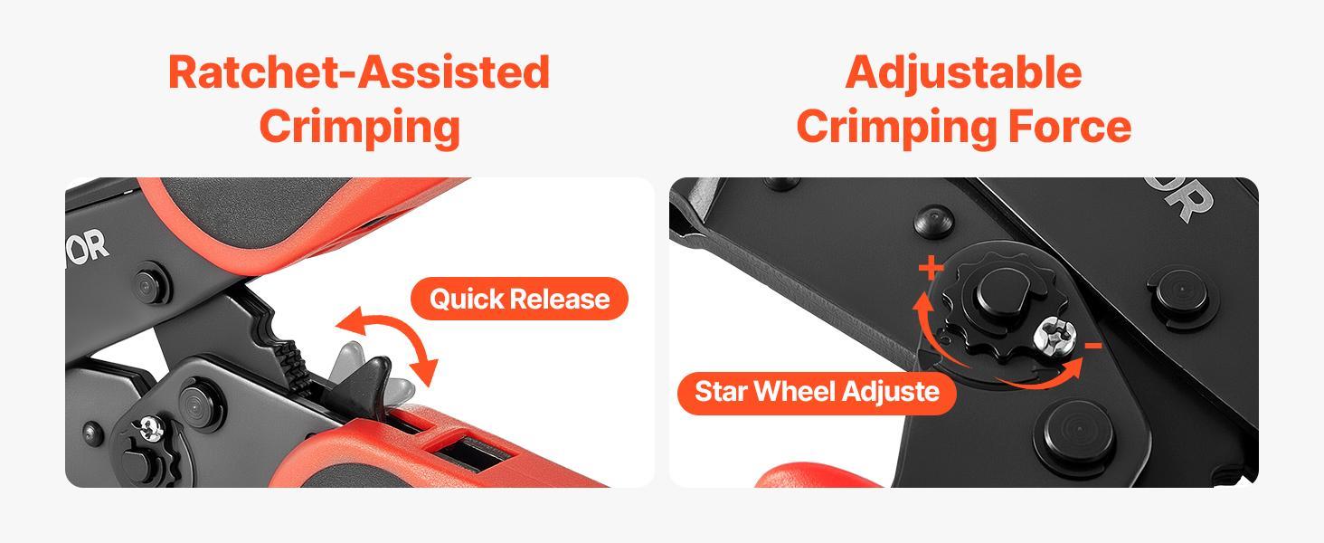 【Summerfinds】VEVOR Crimping Tool22-10 AWG Ratcheting Wire Crimper ToolLabor-Saving Electrical Terminal Crimp Pliers with Clear Metric & AWG MarkingsQuick ReleaseAdjustable Force for Multiple Terminals 【Summerfinds】VEVOR Crimping Tool22-10 AWG Ratcheting Wire Crimper ToolLabor-Saving Electrical Terminal Crimp Pliers with Clear Metric & AWG MarkingsQuick ReleaseAdjustable Force for Multiple Terminals