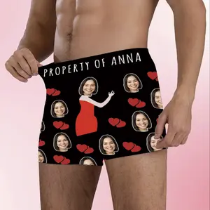 Custom boxers for Men with Face, Personalized boxers for him, Funny Husband Gift Ideas, Customized Gifts for Boyfriend Birthday Anniversary Fabric Menswear Underwear Briefs Polyester ethika boxers
