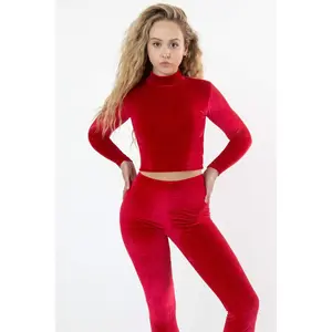 VVT286 - Velvet Fitted Mid-Length Mockneck Top