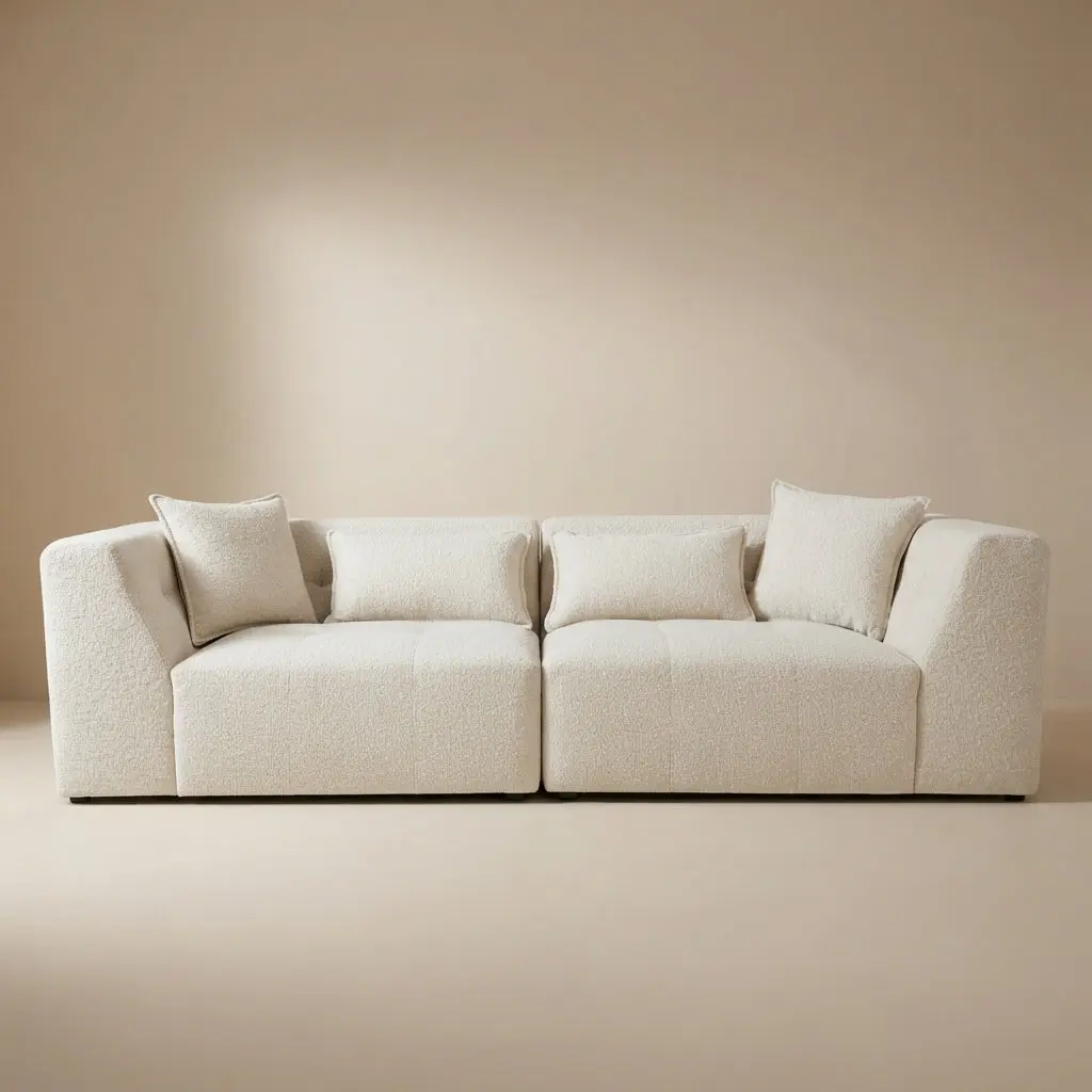 Victoria Beige Chenille Sofa