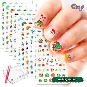Kids’ Glow-in-the-Dark Nail Art Sticker Set – 10 Sheets + Tweezers in Clear Storage Box (Holiday & Everyday Designs)