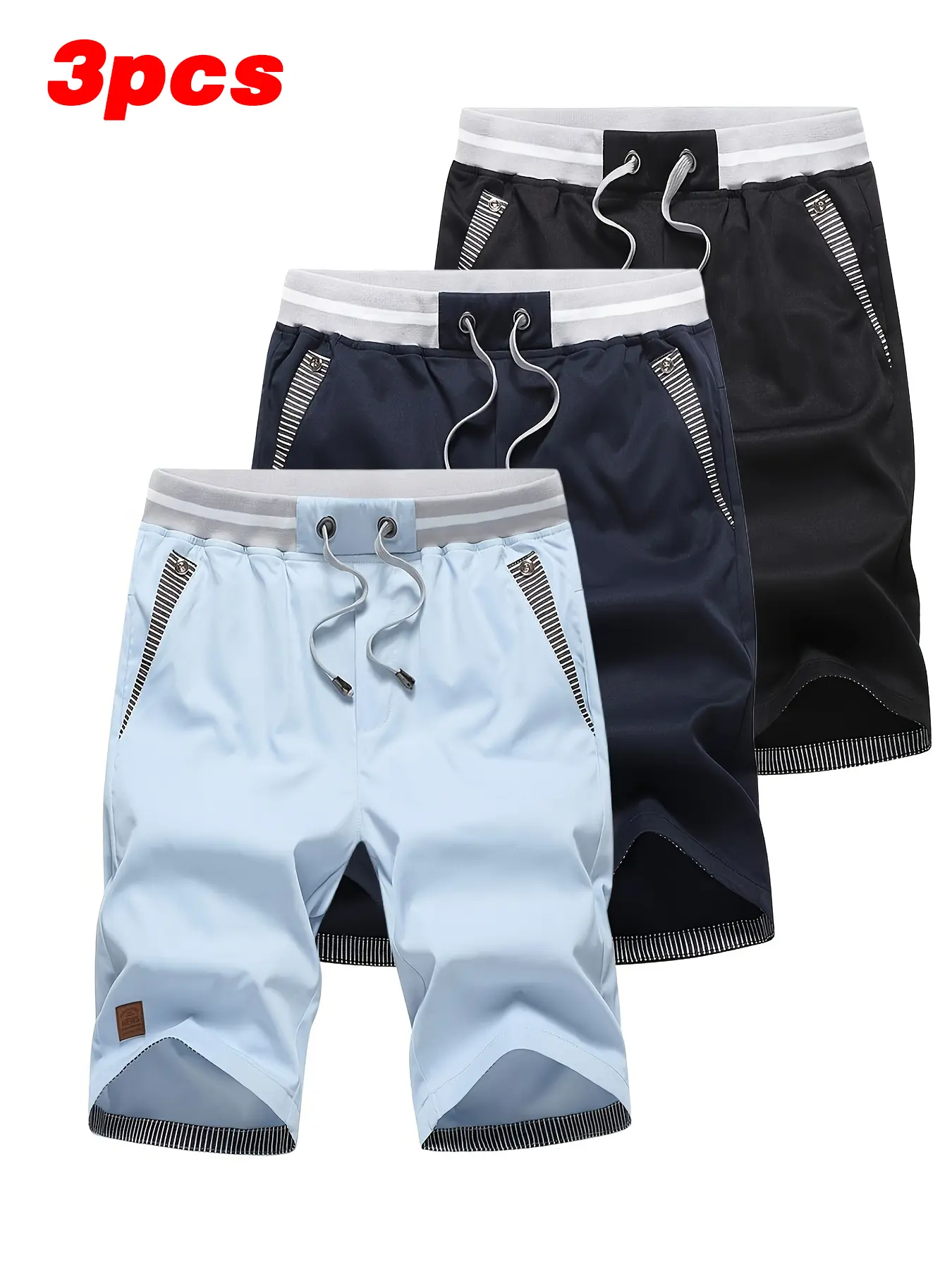 Men’s 3-pack cargo shorts, summer casual shorts