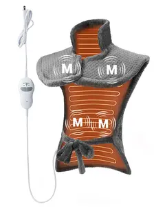 Massaging Heating Pad for Neck and Shoulders and Back, 24" x 35" Large Electric Heating Pad for Back Pain Relief with 8 Massage Combinations, 2 Heat Levels, 4 Massage Motors, 2H Auto Shut-Off