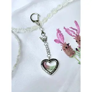 Glass Shadowbox Locket with decorative keychain, Valentine’s Gift, Ellen inspired from Nosferatu, 4 inches in size