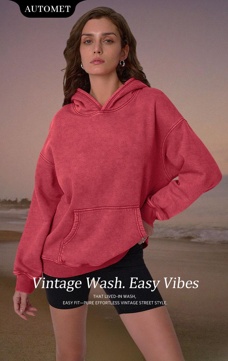 AUTOMET Fade Craft Unisex Casual Oversized Acid Wash Tops Hoodie Pullover-Athletic&Warm, Long Sleeve Relaxed Fit Sweatshirt In Soft Material,Pair with leggings-No Bleach or Detergent Needed